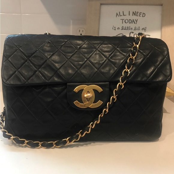 CHANEL Bags Vintage Chanel Jumbo Xl Quilted Flap Bag Poshmark